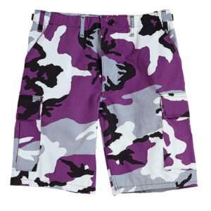 Purple Camo BDU Military Shorts